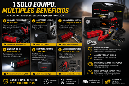 Jumper de Baterias + Compresor