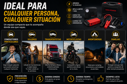 Jumper de Baterias + Compresor