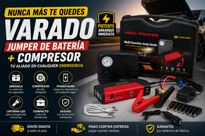 Jumper de Baterias + Compresor