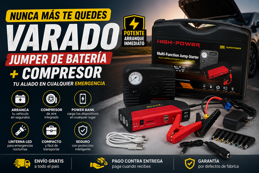 Jumper de Baterias + Compresor